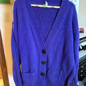 Vintage Purple Confetti Wool Blend Cardigan